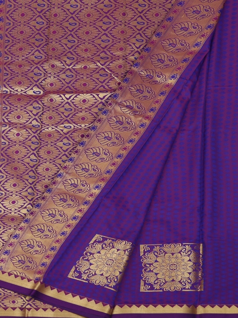 Pothys Green & Purple Art Silk Woven Design Saree