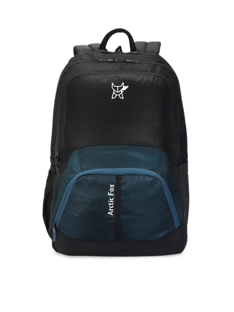 Arctic Fox Unisex Black & Blue Geometric Backpack