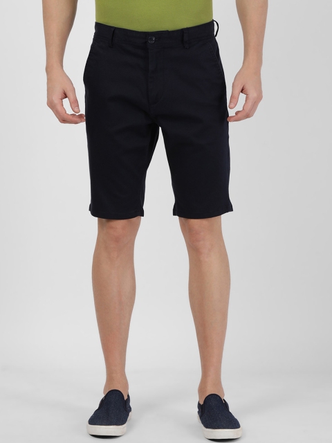 t-base Men Navy Blue Solid Slim Fit Chino Shorts
