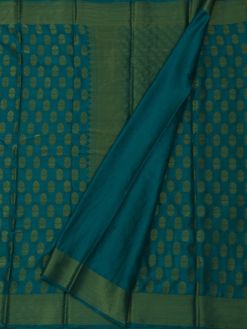 Pothys Blue & Green Poly Georgette Woven Design Saree