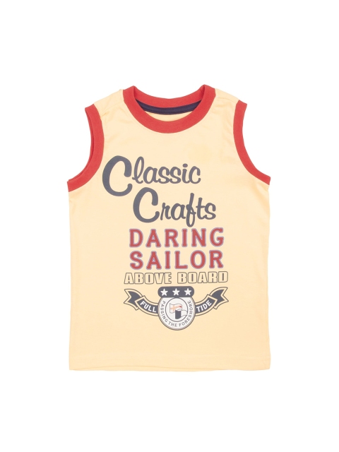 Cherokee Boys Yellow Printed Round Neck T-shirt