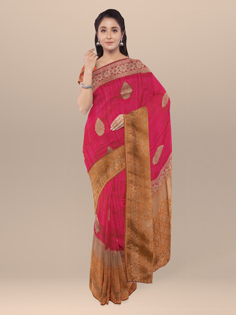 KLM Fashion Mall Pink & Orange Silk Blend Woven Design Saree
KLM Fashion Mall Pink & Orange Silk Blend Woven Design Saree