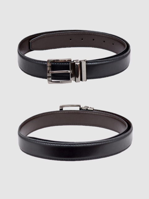 Krosshorn Men Black & Brown Solid Reversible Belt