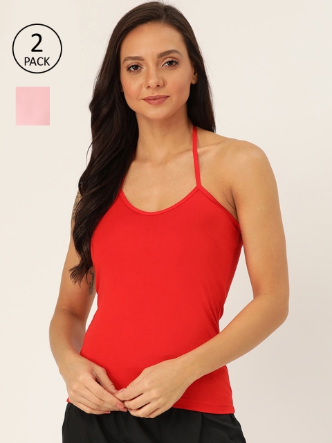 Lady Lyka Women Red Solid Pack of two Camisole