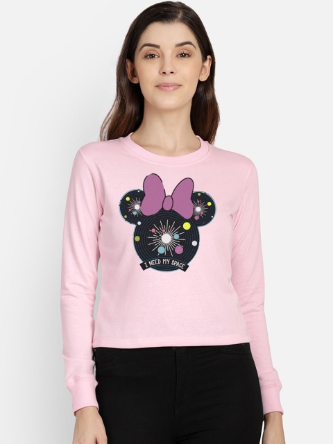Free Authority Women Pink Printed Sweatshirt