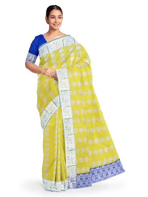 KLM Fashion Mall Yellow Printed Art Silk Saree