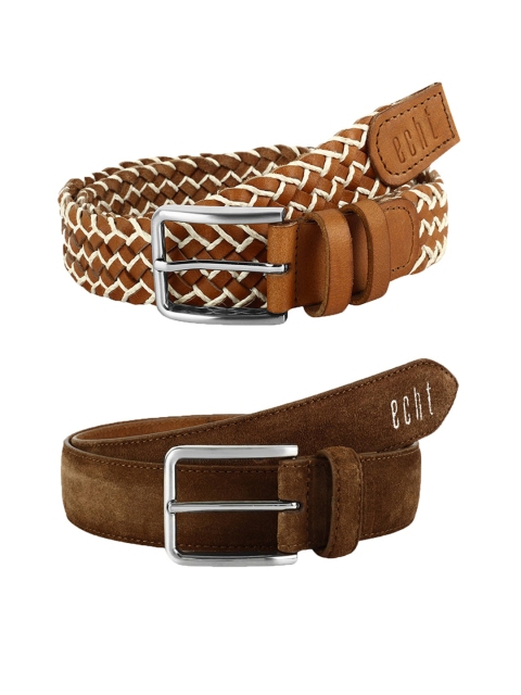 echt Men Multi Genuine Leather Pack Of 2 Belts