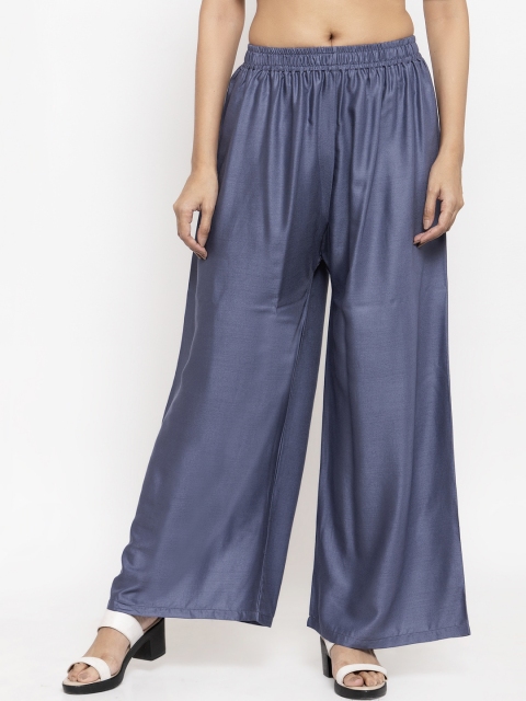 NEUDIS Women Grey Solid Wide Leg Palazzos