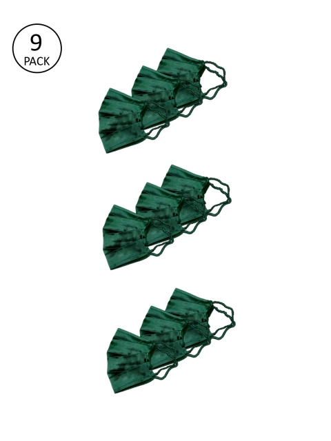 Bellofox Women Pack of 9 Solid Satin 3-Ply Anti-Pollution Reusable Cloth Masks, Green
Bellofox Women Pack of 9 Solid Satin 3-Ply Anti-Pollution Reusable Cloth Masks, Green