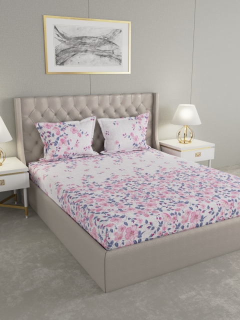 Raymond Home White & Pink Floral 104 TC Cotton 1 King Bedsheet with 2 Pillow Covers
Raymond Home White & Pink Floral 104 TC Cotton 1 King Bedsheet with 2 Pillow Covers