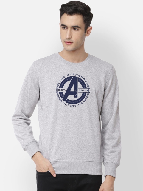 Free Authority Avengers Print Grey Sweatshirt for Men