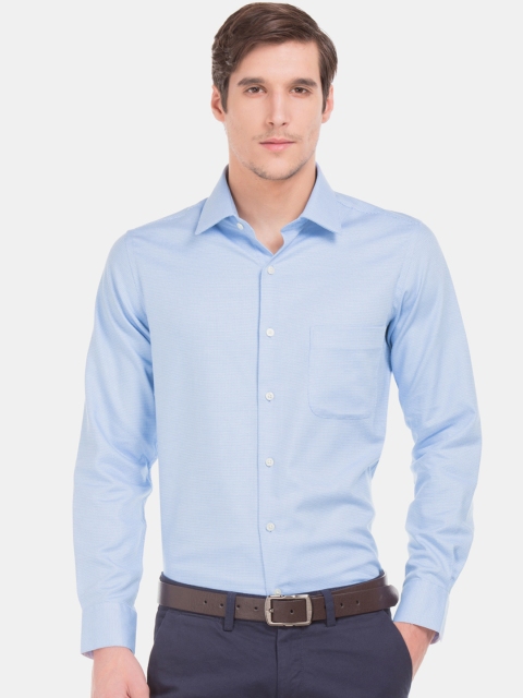 Arrow Men Blue Regular Fit Solid Formal Shirt