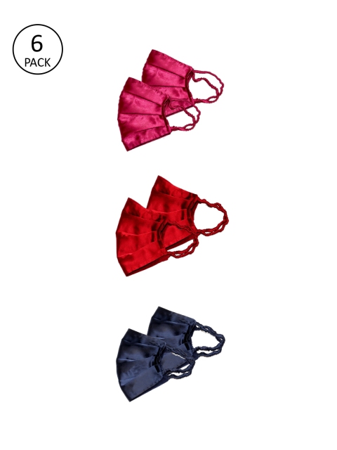 Bellofox Women Pack of 6 Solid Satin 3-Ply Anti-Pollution Reusable Cloth Masks, Pink
Bellofox Women Pack of 6 Solid Satin 3-Ply Anti-Pollution Reusable Cloth Masks, Pink
