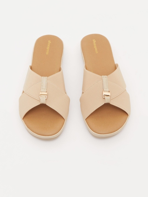 shoexpress Women Off-White Solid Sandals