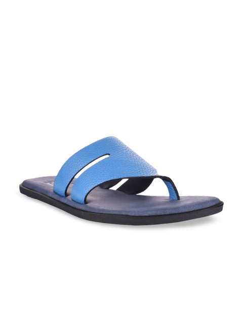 SKO Men Blue Leather Comfort Sandals