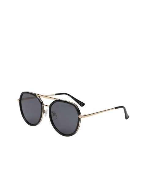 FOREVER 21 Women Black Lens & Gold-Toned Aviator Sunglasses 39782502