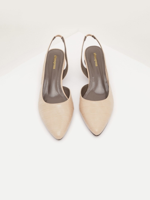 shoexpress Women Nude-Coloured Textured Pumps