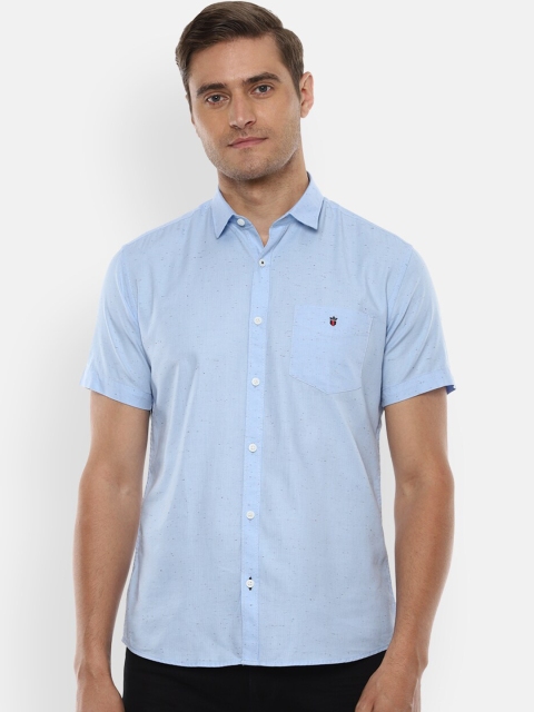 Louis Philippe Sport Men Blue Slim Fit Self Design Casual Shirt
