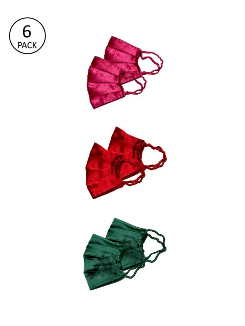 Bellofox Women Pack of 6 Solid Satin 3-Ply Anti-Pollution Reusable Cloth Masks, Pink
Bellofox Women Pack of 6 Solid Satin 3-Ply Anti-Pollution Reusable Cloth Masks, Pink