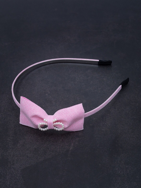 Golden Peacock Girls Pink Sparkly Glitter Bow Shaped Hairband