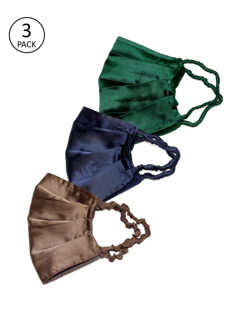 Bellofox Women Pack of 3 Solid Satin 3-Ply Anti-Pollution Reusable Cloth Masks, Green
Bellofox Women Pack of 3 Solid Satin 3-Ply Anti-Pollution Reusable Cloth Masks, Green