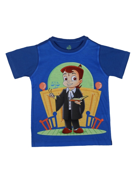 Chhota Bheem Boys Blue Printed Round Neck T-shirt