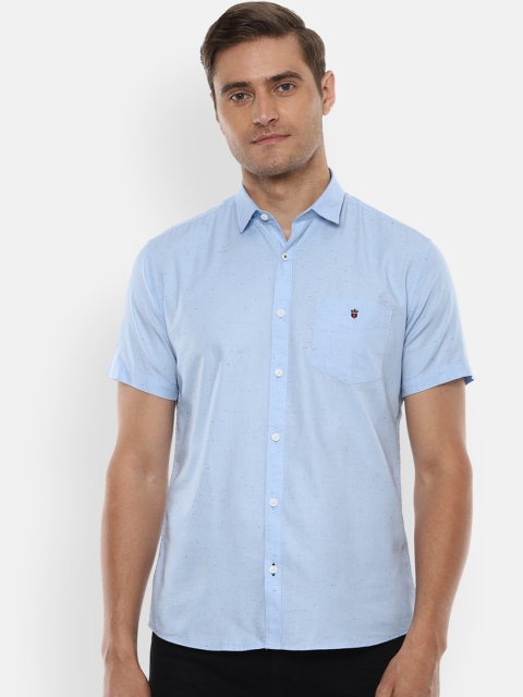 Louis Philippe Sport Men Blue Slim Fit Self Design Casual Shirt