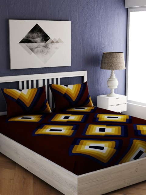 EverHOME Maroon & Yellow Geometric 300 TC Cotton 1 King Bedsheet with 2 Pillow Covers
EverHOME Maroon & Yellow Geometric 300 TC Cotton 1 King Bedsheet with 2 Pillow Covers