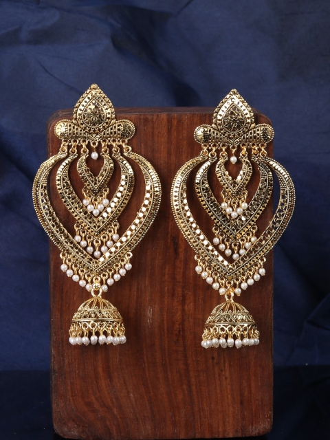ANIKAS CREATION Gold-Plated Dome Shaped Jhumkas