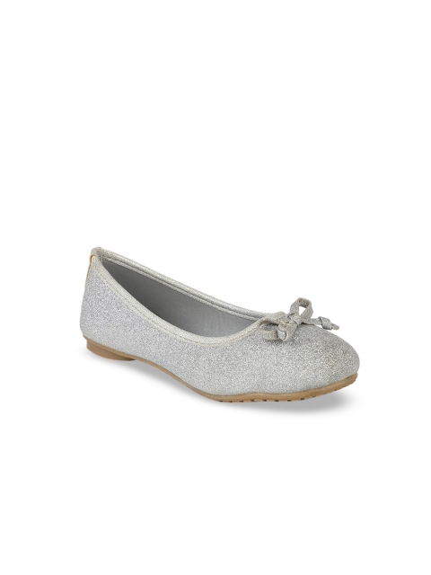 Bubblegummers Girls Grey Embellished PU Ballerinas