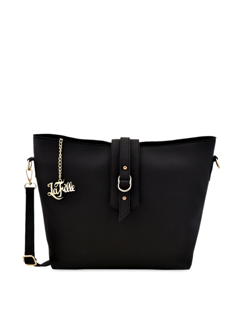 LaFille Black Solid Sling Bag