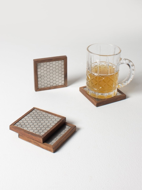 CASA DECOR Set Of 4 Brown & Grey Printed Wooden Square Handcrafted Sustainable Coasters
CASA DECOR Set Of 4 Brown & Grey Printed Wooden Square Handcrafted Sustainable Coasters