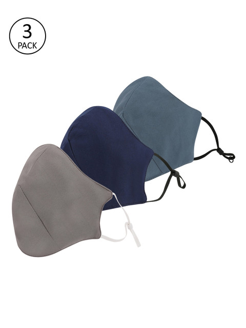 Kazo Women Pack of 3 Solid 2-Ply Anti-Pollution Reusable Fitted Cloth Masks, Blue
Kazo Women Pack of 3 Solid 2-Ply Anti-Pollution Reusable Fitted Cloth Masks, Blue