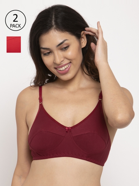 Innocence Pack Of 2 Solid Full Coverage Lightly Padded Everyday Bras BBAPLIN90555_28B, Maroon
Innocence Pack Of 2 Solid Full Coverage Lightly Padded Everyday Bras BBAPLIN90555_28B, Maroon