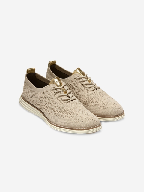 Cole Haan Women Beige Brogues