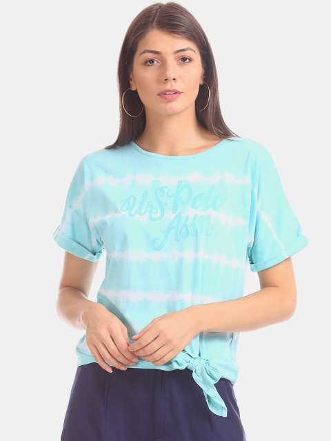 U.S. Polo Assn. Women Blue Striped Top