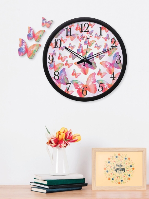 RANDOM Black & Multicoloured Butterfly Printed Analogue Wall Clock with 3 Decorative Butterflies Plaques
RANDOM Black & Multicoloured Butterfly Printed Analogue Wall Clock with 3 Decorative Butterflies Plaques
