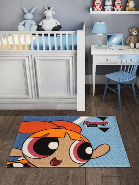 Saral Home Blue & Orange Powerpuff Girls Anti-Skid Floor Mat