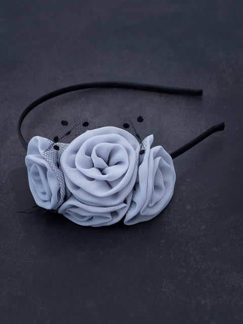 Golden Peacock Women Grey & Black Solid Net Hairband