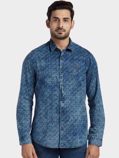 ColorPlus Men Green Classic Regular Fit Printed Casual Shirt
