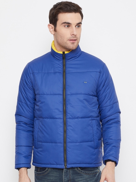 Okane Men Blue Solid Puffer Jacket