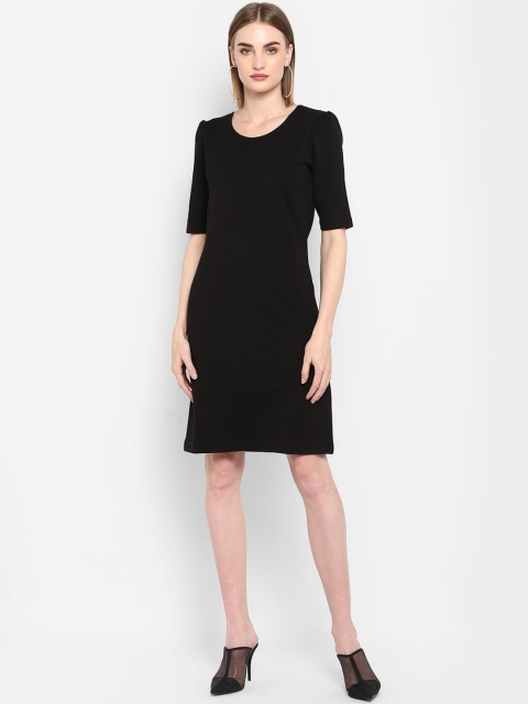 FOSH Women Black Solid T-shirt Dress