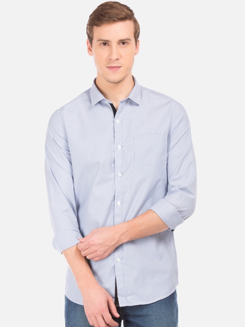 Excalibur Men Blue Slim Fit Striped Casual Shirt