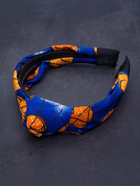 Golden Peacock Blue & Orange Knot Style Hairband
Golden Peacock Blue & Orange Knot Style Hairband