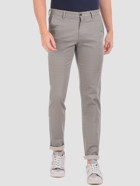 Arrow Sport Men Grey Regular Fit Solid Chinos