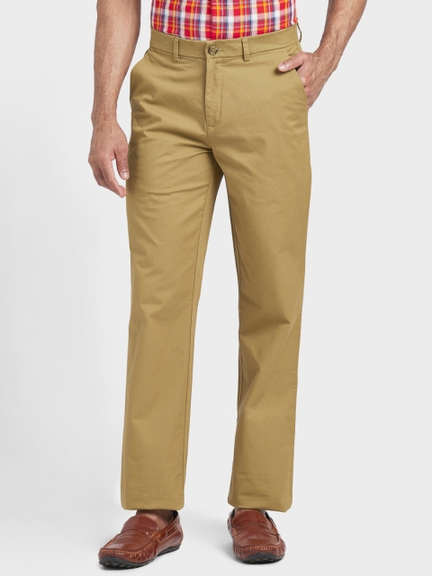 ColorPlus Men Khaki Regular Fit Solid Regular Trousers