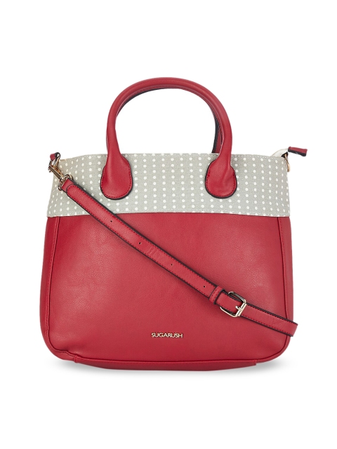 Sugarush Red & Grey Colourblocked Handheld Bag
