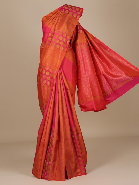 Pothys Peach-Coloured Woven Design Pure Silk Saree