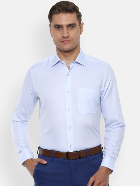 Louis Philippe Men Blue Regular Fit Solid Formal Shirt