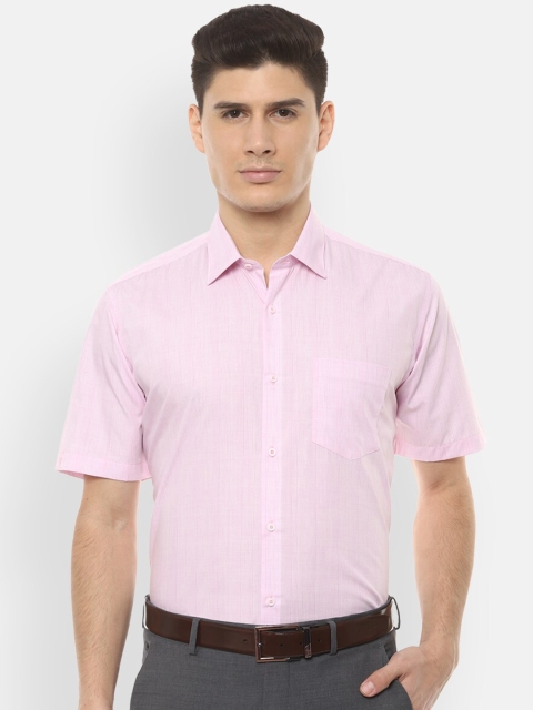 Van Heusen Men Pink Regular Fit Striped Formal Shirt